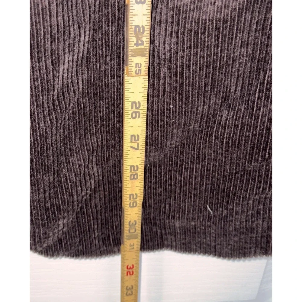 J. Jill Wide Wale Corduroy Jacket Velvet Trim Large Petite Brown Barn Chore Coat